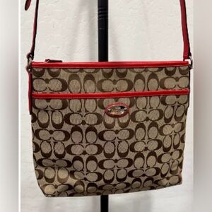 Coach EUC Signature Canvas File Crossbody Bag